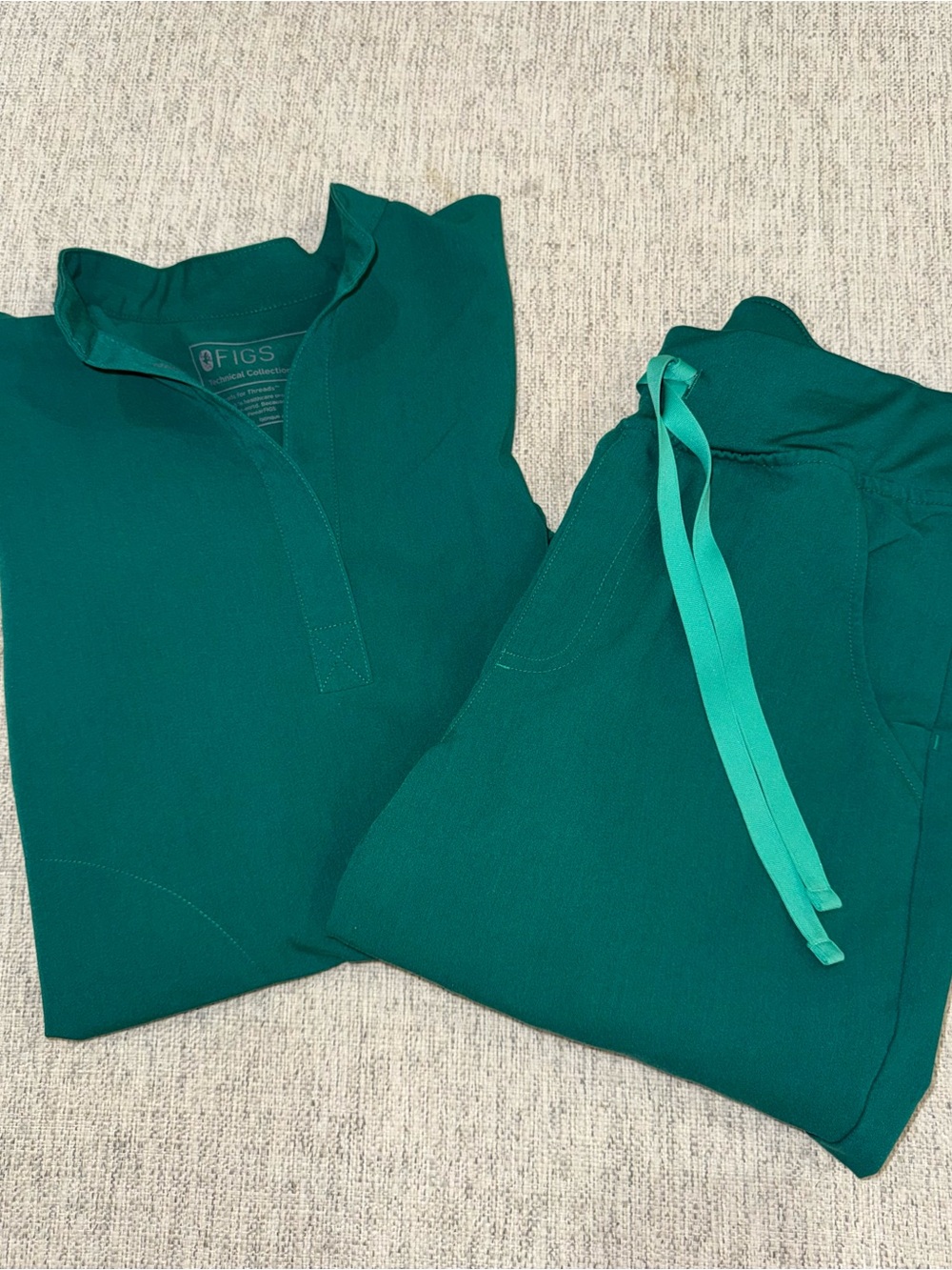 Figs Kids Teal Green Jogger Pants with Matching Top